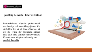 proffsig hemsida | Interwebsite.se