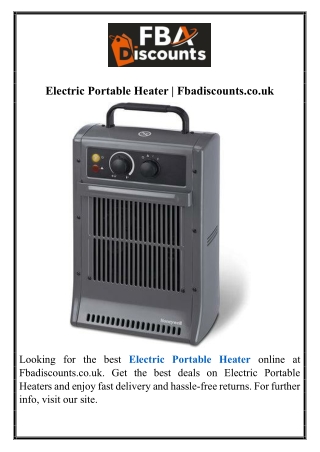 Electric Portable Heater | Fbadiscounts.co.uk