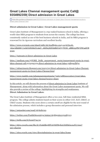Great Lakes Chennai management quota Call 9354992359 Direct admission in Great Lakes