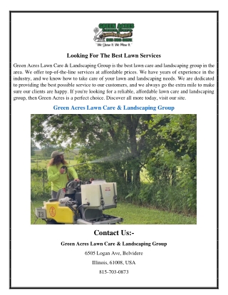 Looking For The Best Lawn Services