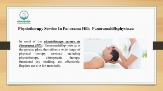 Physiotherapy Service In Panorama Hills | Panoramahillsphysio.ca