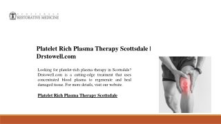 Platelet Rich Plasma Therapy Scottsdale | Drstowell.com