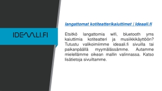 langattomat kotiteatterikaiuttimet