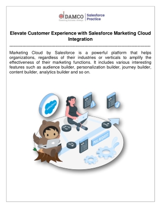Elevate Customer Experience With Salesforce Marketing Cloud Integration