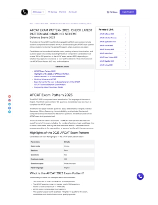 AFCAT Subject Wise Exam Pattern