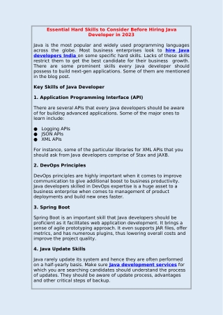 Essential Hard Skills to Consider Before Hiring Java Developer in 2023