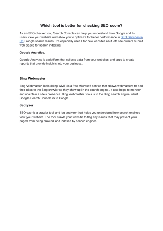 Which tool is better for checking SEO score
