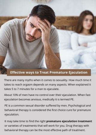 Effective ways to Treat Premature Ejaculation