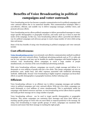 Benefits of Voice Broadcasting in political campaigns and voter outreach.docx