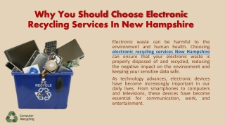 Electronic Recycling Services New Hampshire