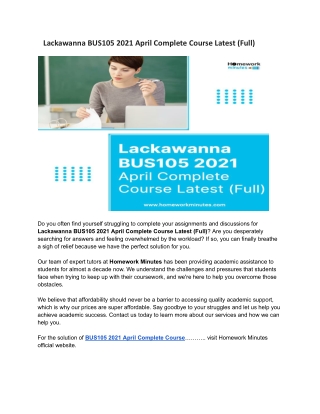 Lackawanna BUS105 2021 April Complete Course Latest (Full)