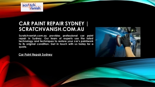 Car Paint Repair Sydney | Scratchvanish.com.au