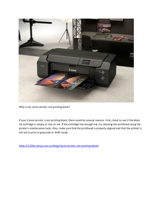 canon printer not printing black