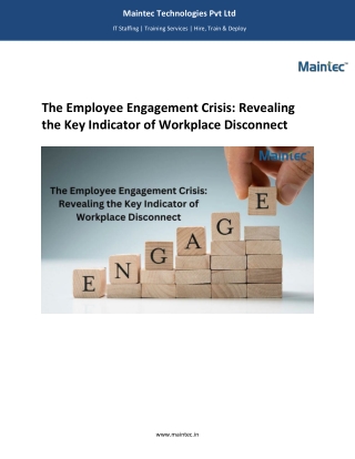 Employment Engagement crisis - Maintec