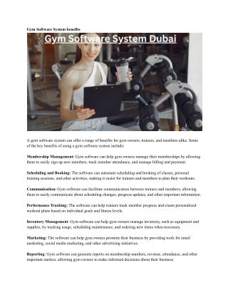 Gym Software System Dubai