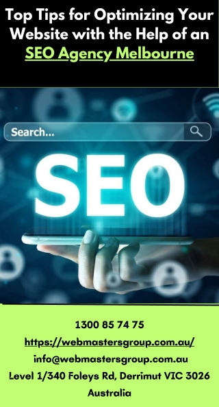 Top Tips for Optimizing Your Website with the Help of an SEO Agency  Melbourne