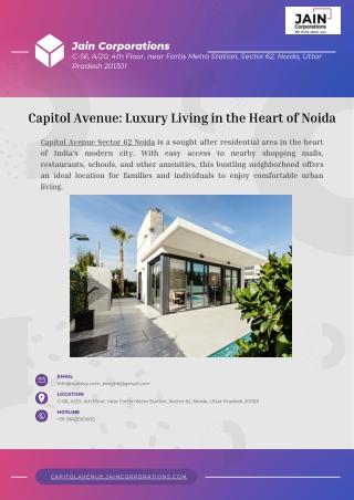 Capitol Avenue Luxury Living in the Heart of Noida