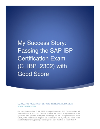 My Success Story: Passing the SAP C_IBP_2302 Certification Exam with Good Score