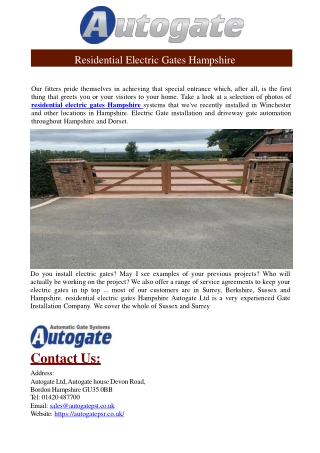 residential electric gates Hampshire