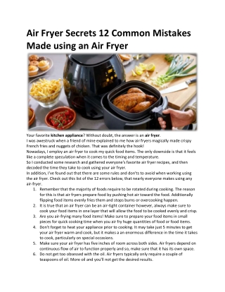 Air Fryer Secrets 12 Common Mistakes Made using an Air Fryer