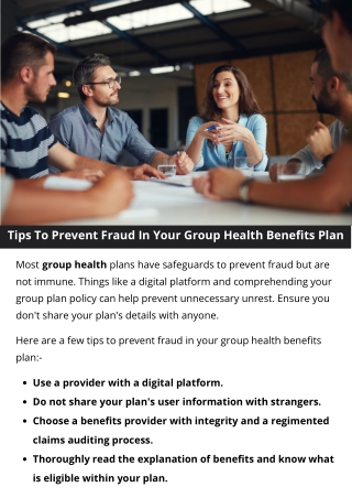Tips To Prevent Fraud In Your Group Health Benefits Plan
