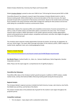 Global Urinalysis Market Size, Overview, Key Players and Forecast 2028