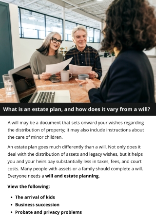 What is an estate plan, and how does it vary from a will?