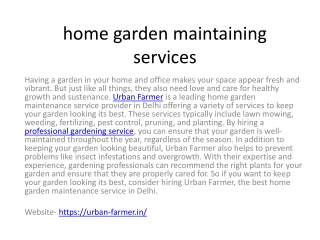 home garden maintaining services
