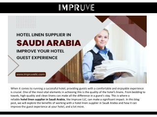 Hotel Linen Supplier in Saudi Arabia | Improve your hotel guest experience