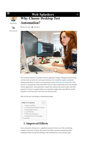 Why Choose Desktop Test Automation