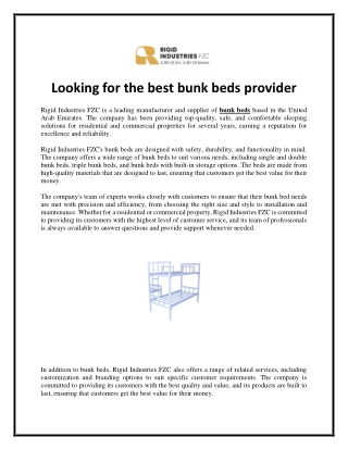 Looking for the best bunk beds provider