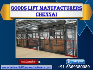 Goods Lift Manufacturers Chennai