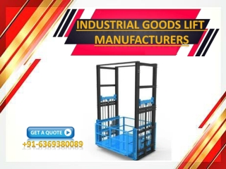 Industrial Goods Lift Manufacturers