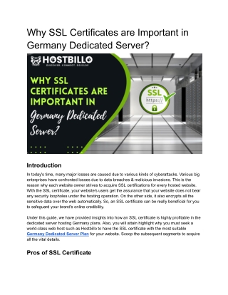 Why SSL Certificates are Important in Germany Dedicated Server
