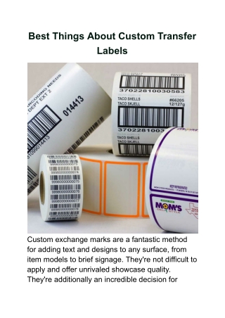 Best Things About Custom Transfer Labels