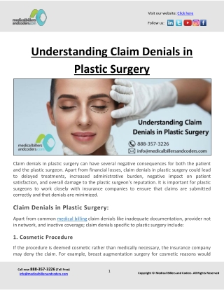 Understanding Claim Denials in Plastic Surgery