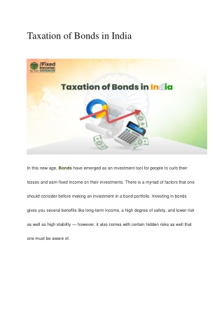 Taxation of Bonds in India