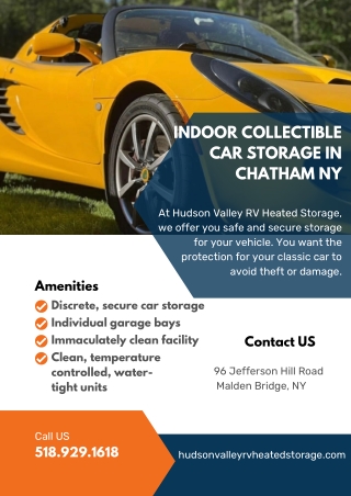 Indoor Collectible Car Storage in Chatham NY