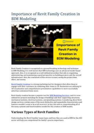 Importance of Revit Family Creation in BIM Modeling