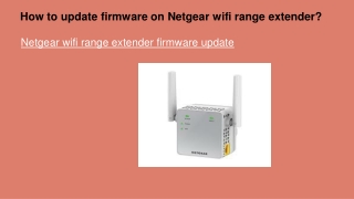 How to update firmware on Netgear  wifi range extender_