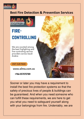 Best Fire Detection & Prevention Services