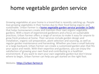 home vegetable garden service