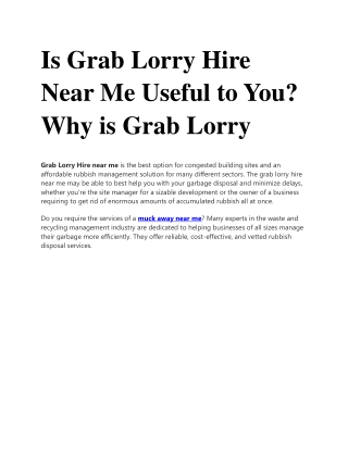 Is Grab Lorry Hire Near Me Useful to You