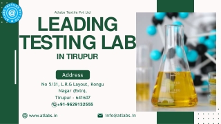 Leading Apparel Testing Laboratory in Tiruppur