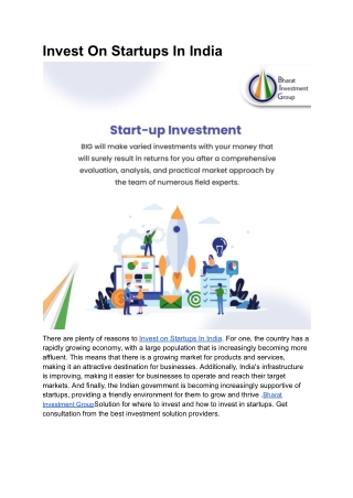 Invest On Startups In India