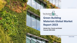 Green Building Materials Global Market Size, Share, By Product Type, By Application, By End User, By Region and Segment