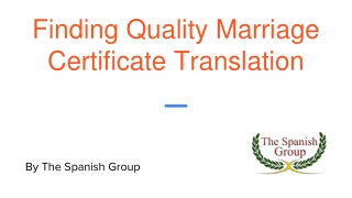 Finding Quality Marriage Certificate Translation