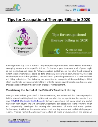 Tips for Occupational Therapy Billing in 2020