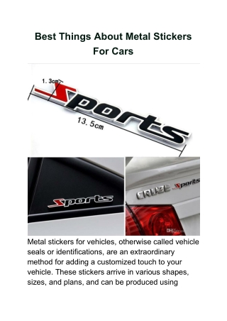 Best Things About Metal Stickers For Cars