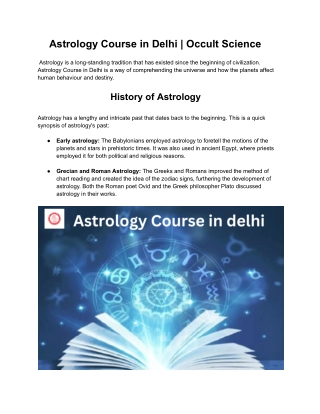 Astrology Course in Delhi